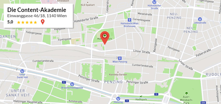 Die Content-Akademie auf Google Maps