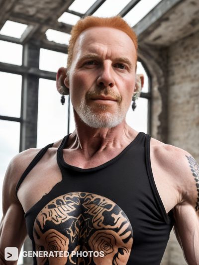 Mann mit Tattoos - Ein Bild mit KI generiert